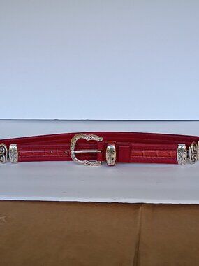 Brighton VTG 1996 Red Leather Style Belt  Sz 34